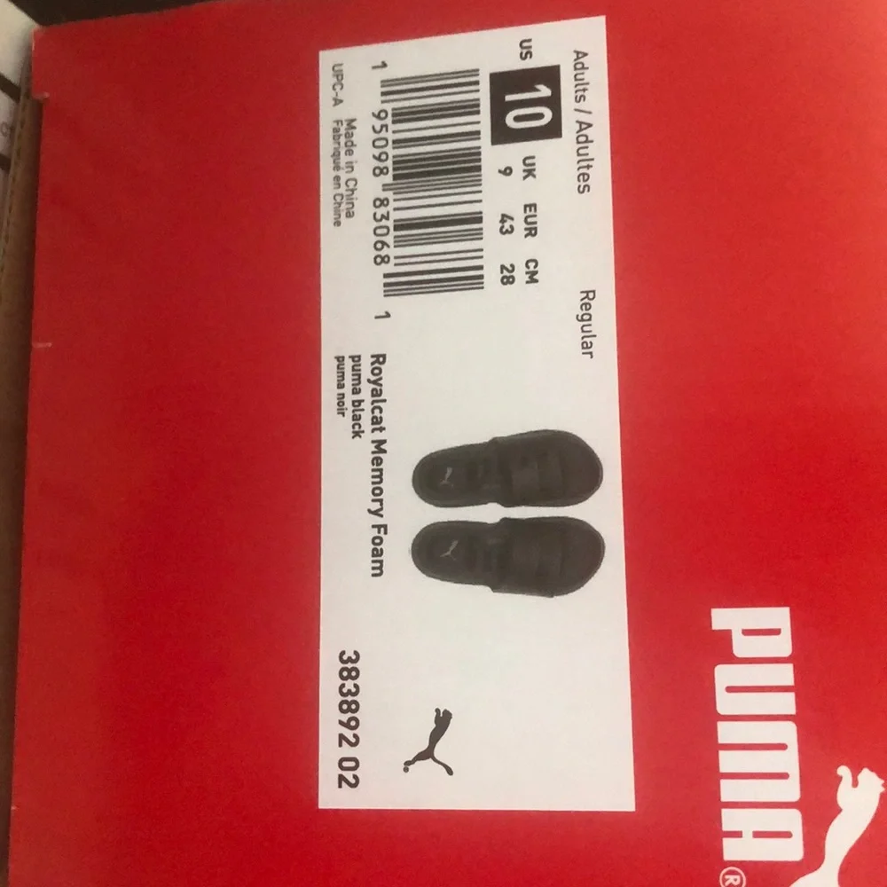 Black puma slides. Men’s size 10 - Picture 1 of 1